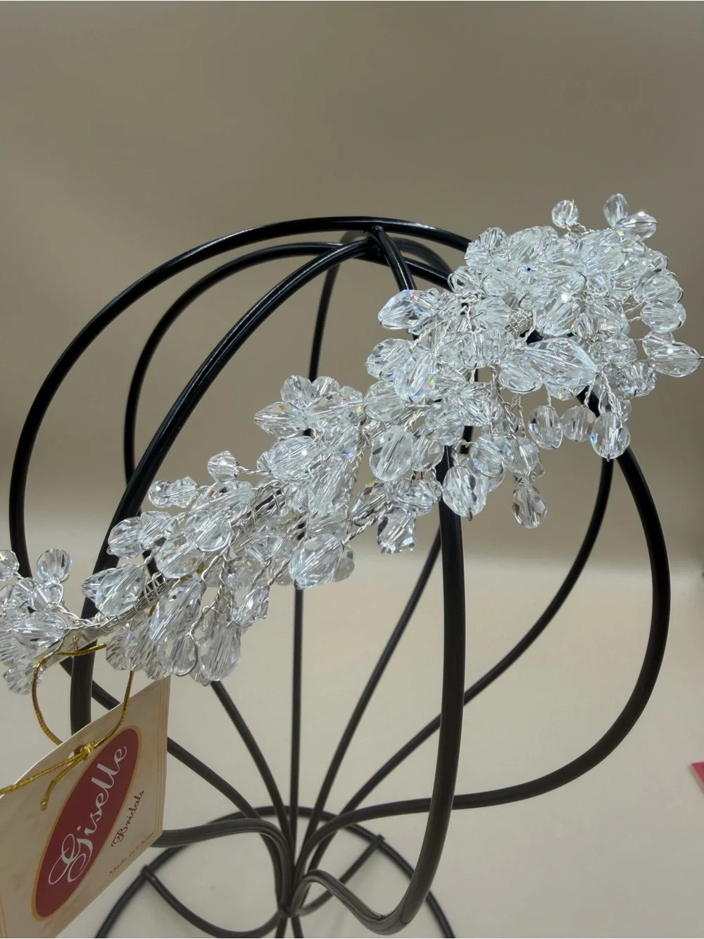 Clear Crystal Beaded Bridal Tiara Wedding Headband Giselle Bridals NWT